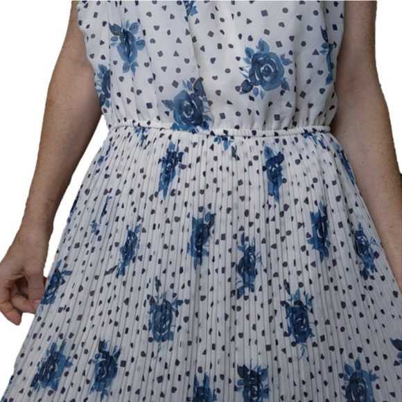 Maison Jules Blue and White Midi Dress - Picture 6 of 16